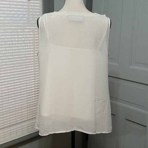 ✨ Avenue Studio Cream Sheer Pintuck Cami Layered with Adjustable Tank - Picture 7 of 7